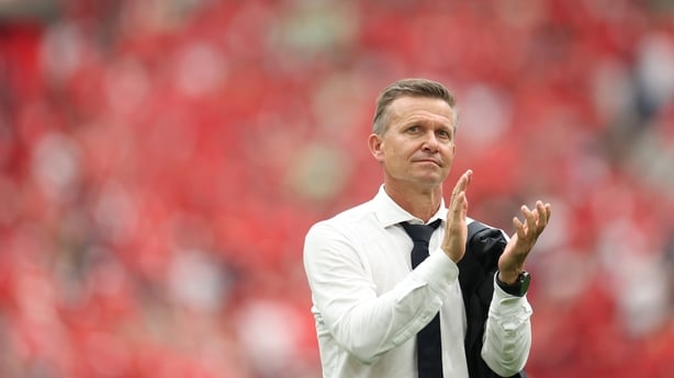 VANCOUVER, BRITISH COLUMBIA - JUNE 24: Jesse Marsch, Head Coach of Canada, applauds fans after the team's 1-2 defeat in the FIFA World Cup 2026 Group B match between Switzerland and Canada at BC Place Vancouver on June 24, 2026 in Vancouver, British Columbia. (Photo by Emilee Chinn/Getty Images)
