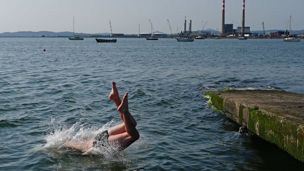 Man swims in Clontarf, Dublin