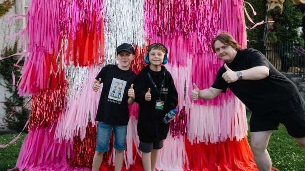 Lewis Capaldi with Keelan and Dylan from the Late Late Toy Show