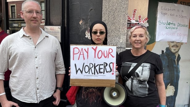 International students and teachers have held a protest in Limerick today over the apparent closure of an English language school in the city.