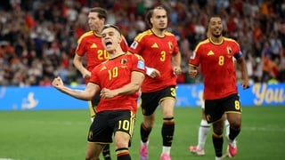 Leandro Trossard of Belgium after scoring his first goal against New Zealand at 2026 World Cup