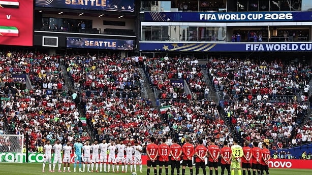 SEATTLE, USA - JUNE 26: Players hold a moment of silence to honor the victims of Venezuela's deadly earthquakes prior the 2026 FIFA World Cup First Stage Group G match between Egypt and IR Iran at Lumen Field (Seattle Stadium) in Seattle, Washington, United States on June 26, 2026. (Photo by Samah Z