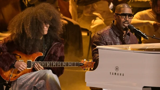 Anelise Foxx and Jamie Foxx perform onstage at the BET Awards 2026