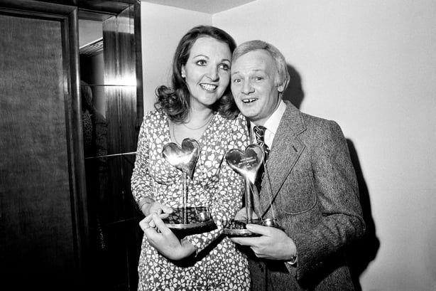 File photo dated 8/2/77 of Penelope Keith, named Show Business Personality of 1976 by the Variety Club of Great Britain and John Inman chosen a joint BBC TV Personality fot the series 