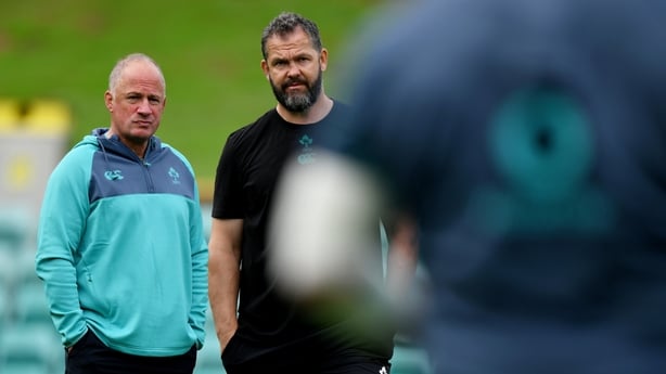 30 June 2026; IRFU performance director David Humphreys, left, and head coach Andy Farrell during an Ireland rugby squad training session at Leichhardt Oval in Sydney, Australia. Photo by Brendan Moran/Sportsfile