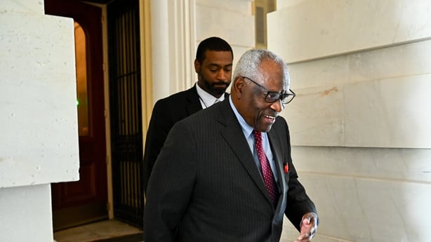 Clarence Thomas, associate justice of the US Supreme Court, departs the US Capitol in Washington, DC, US, on Monday, June 29, 2026. A divided US Supreme Court expanded the president's power to fire top government officials in a blockbuster decision that puts the White House firmly in control of pote