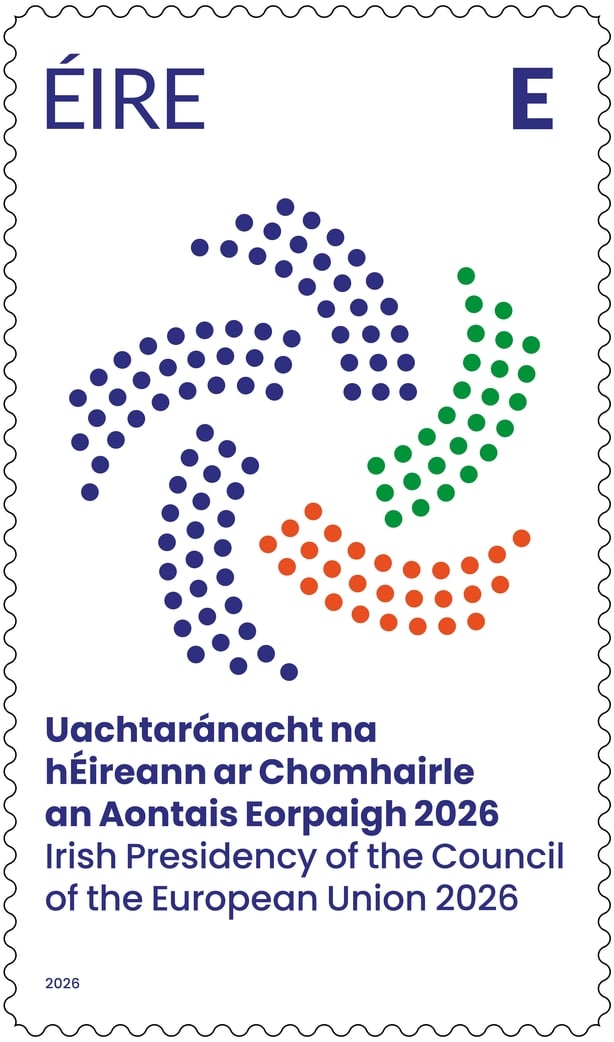 A stamp launched by An Post to mark Ireland's Presidency of the Council of the European Union