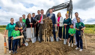 Sod turning at stadium