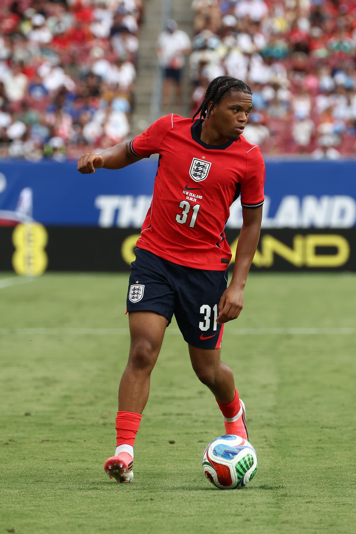 Rio Ngumoha in action for England against New Zealand
