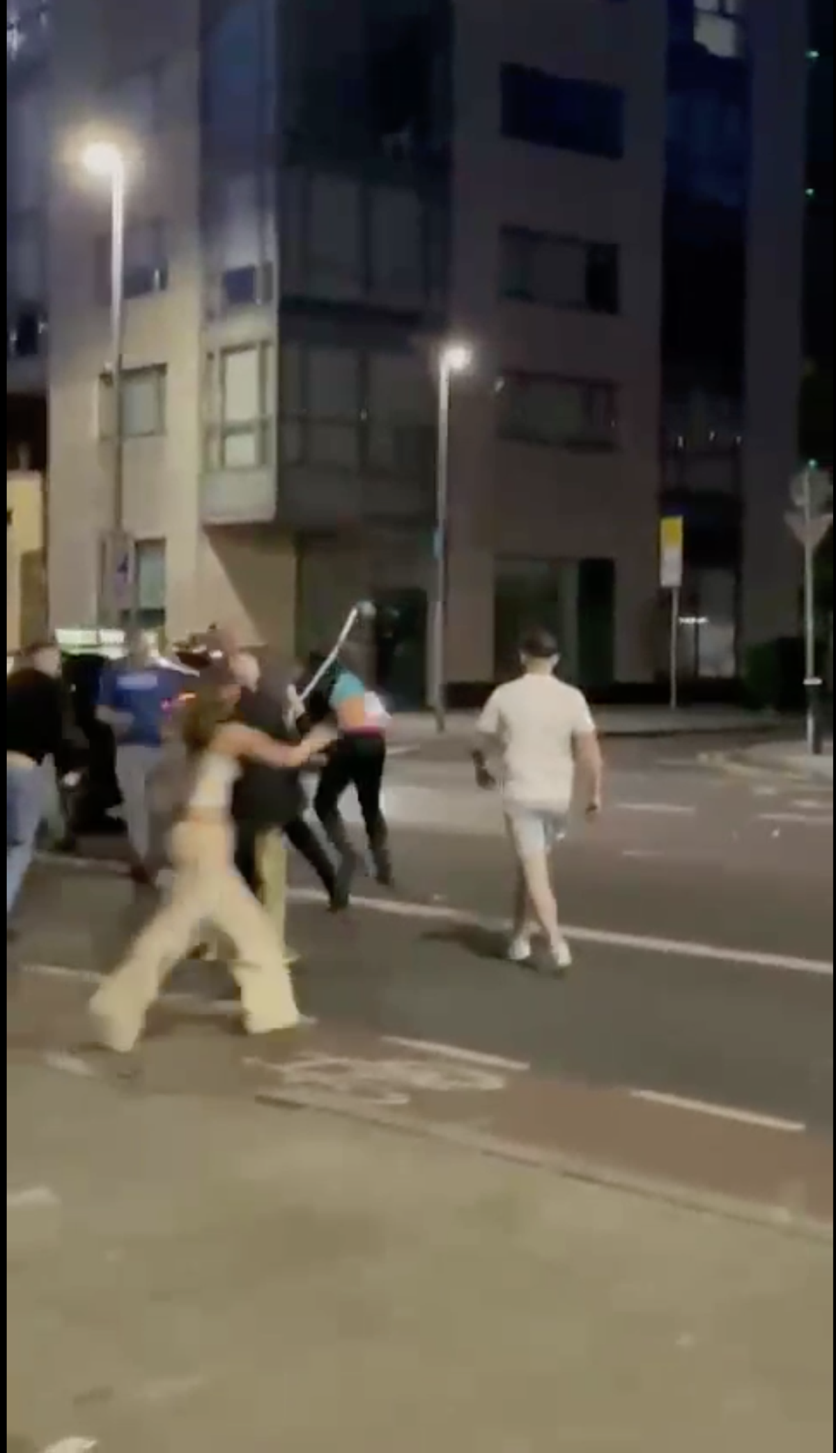 A video which has emerged of the incident shows a number of men armed with golf clubs targeting at least two others