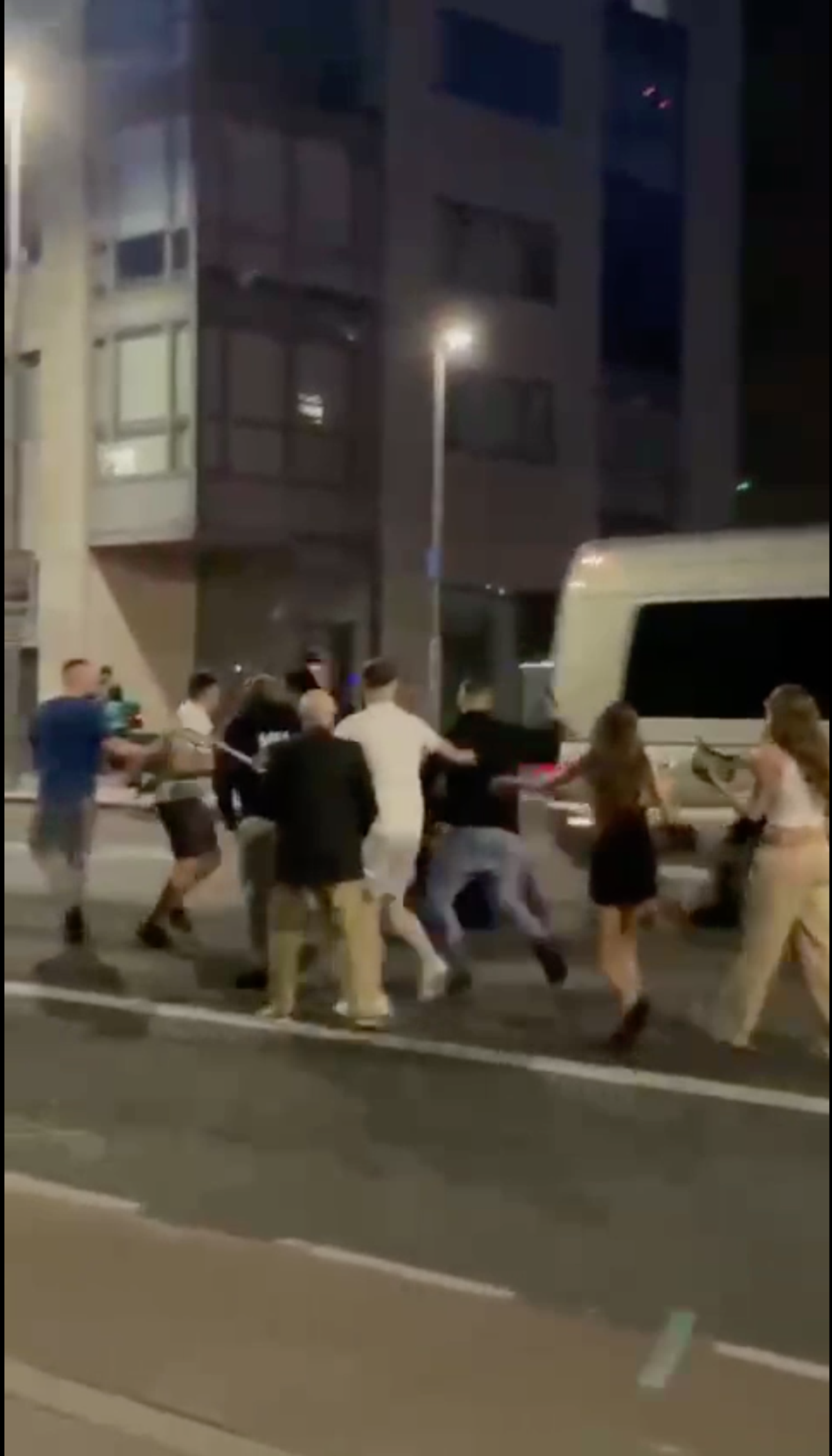 A video which has emerged of the incident shows a number of men armed with golf clubs targeting at least two others