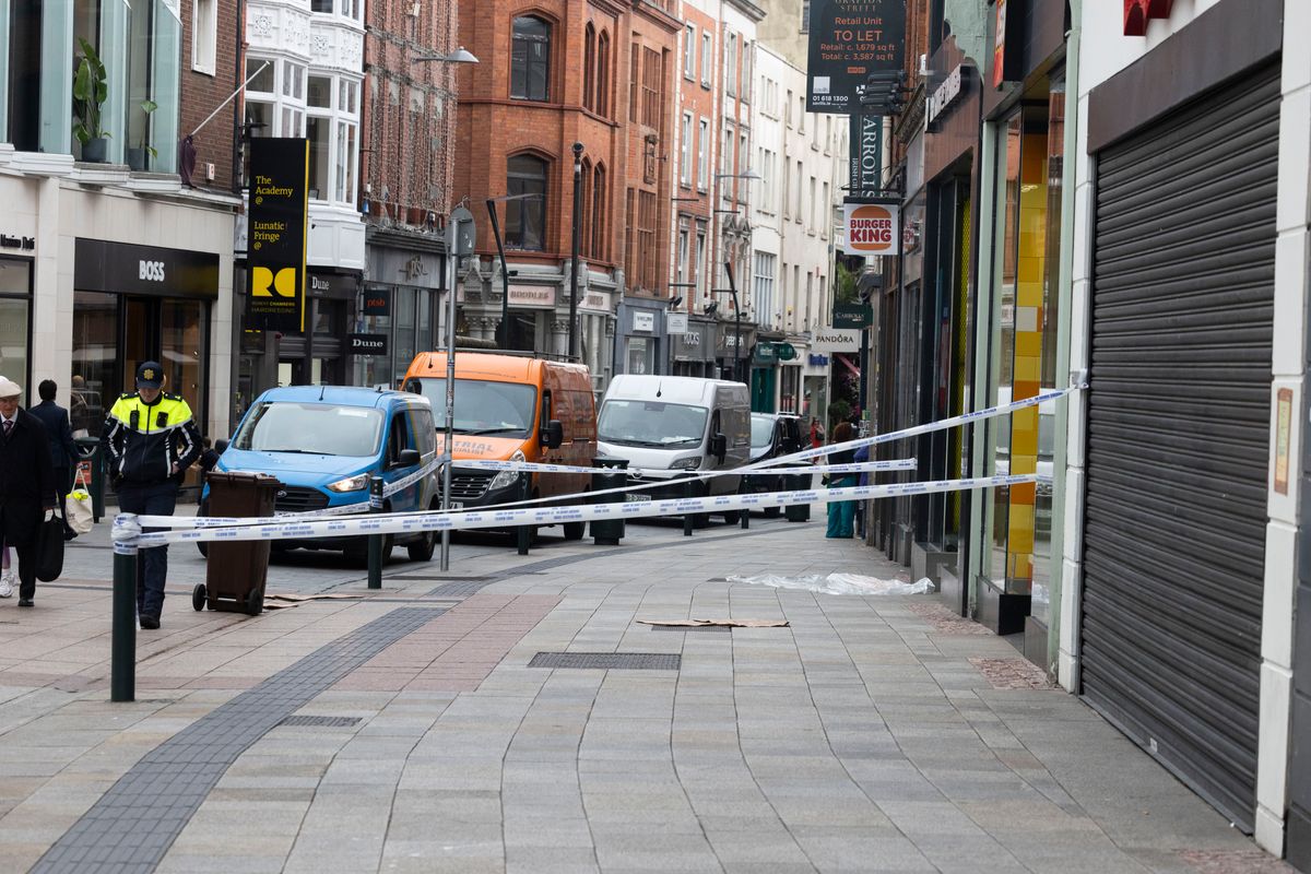 An Garda Siochana cordoned off a part of the city centre