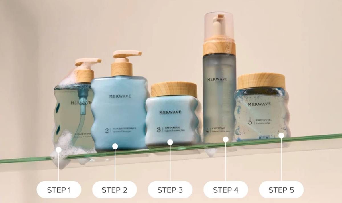 Merwave's Wavy Hair Starter Kit is a 5-step collection