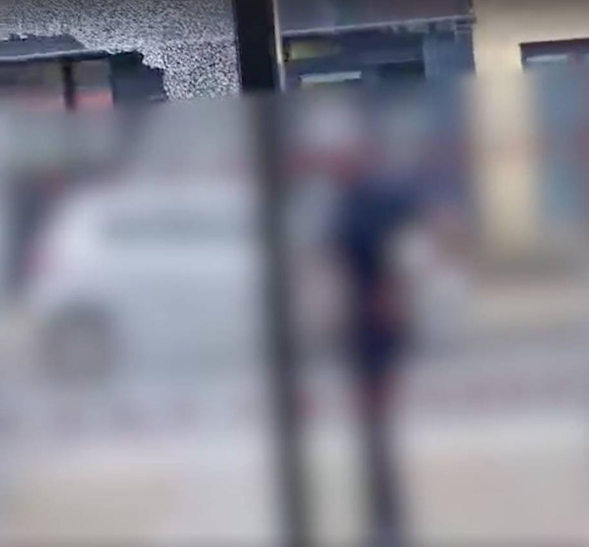 The window was clearly damaged in the incident.