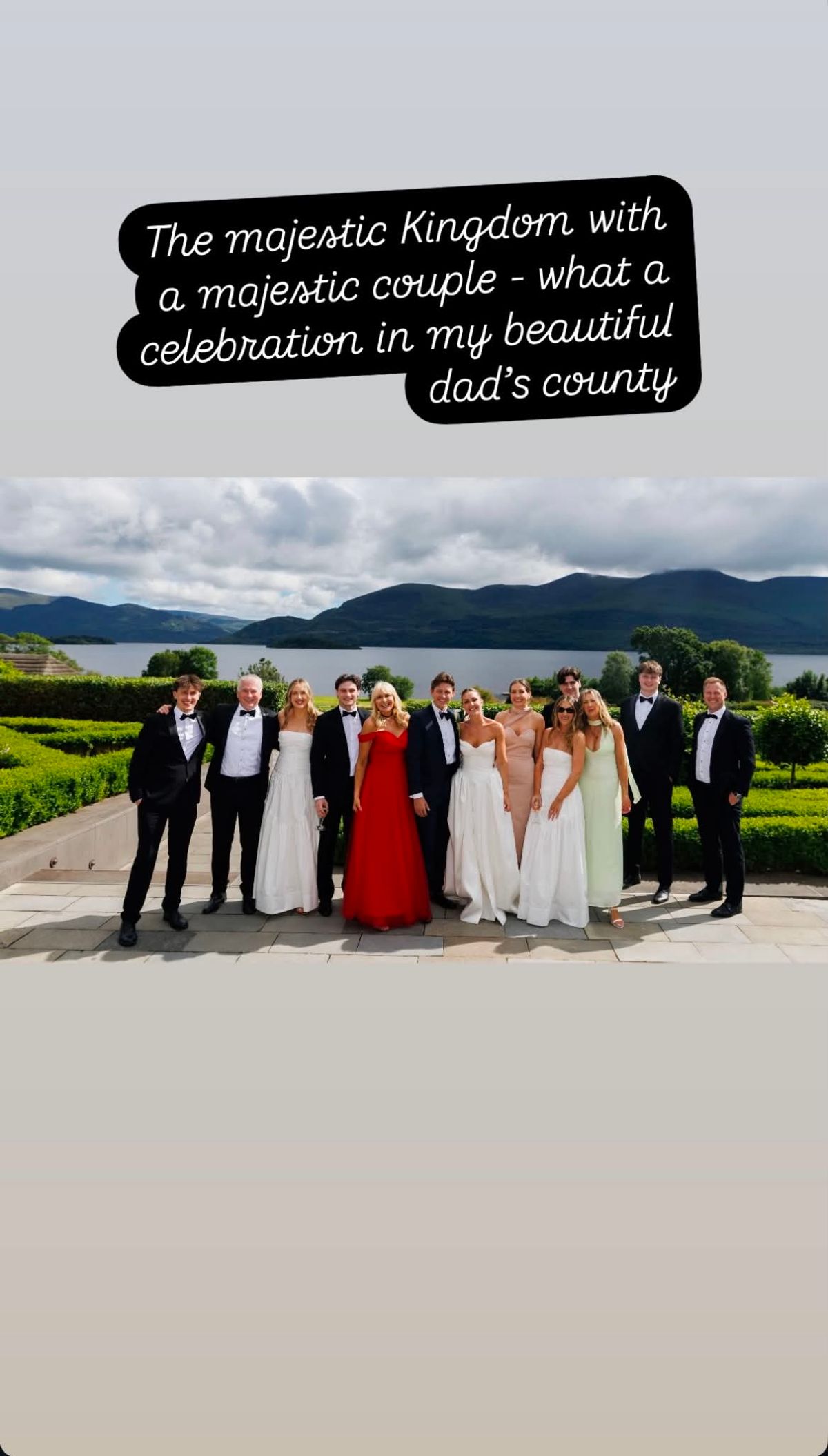 The wedding was at the 5-star Europe Hotel and Resort in Killarney, County Kerry