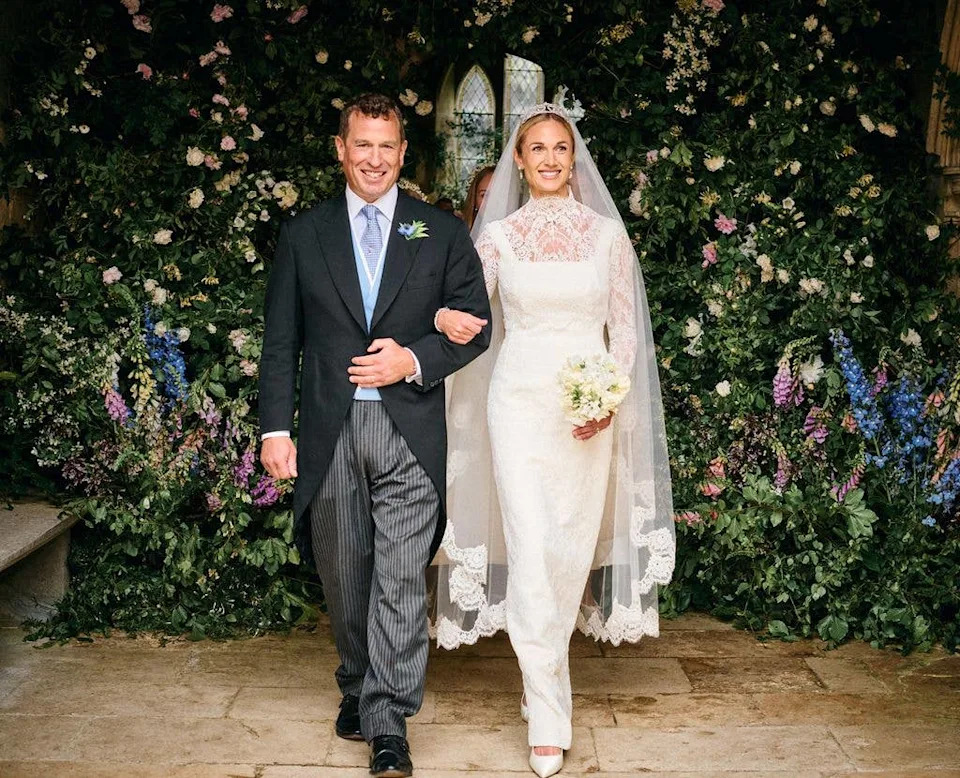 Harriet and Peter radiated newlywed bliss as they left the church