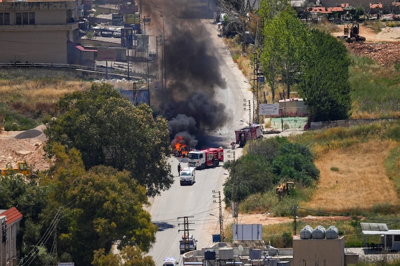 An Israeli drone attack targeted the southern Lebanese city of Nabatieh on June 5th, 2026. Photograph: Abbas Fakih/AFP/Getty