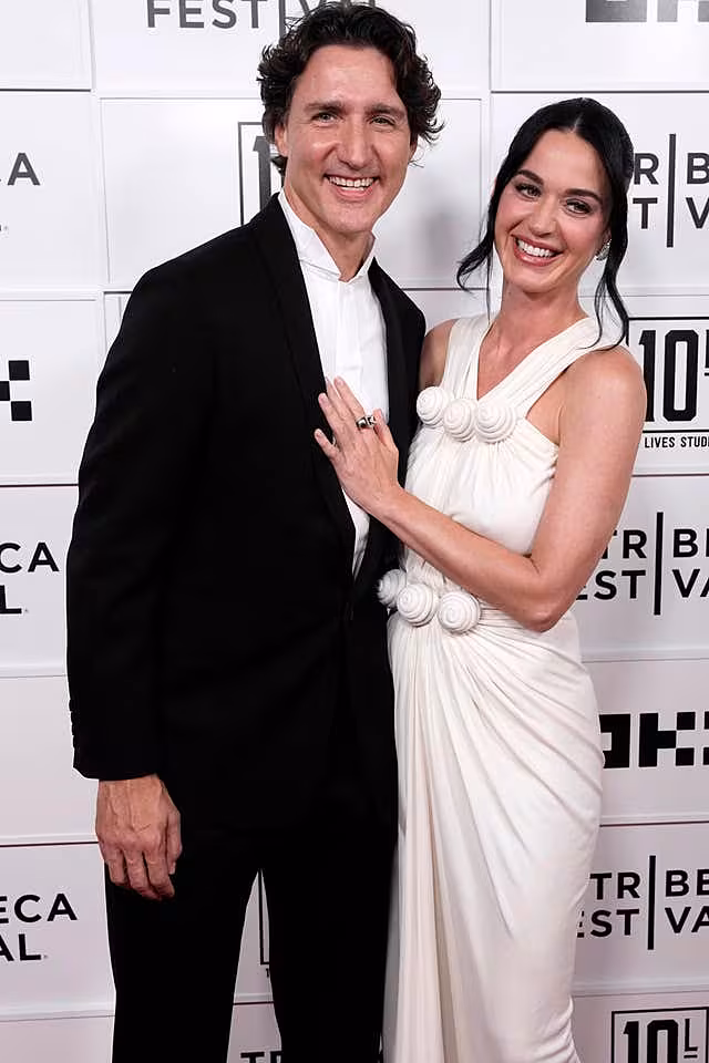 Justin Trudeau (left) and Katy Perry at the 2026 Tribeca Festival