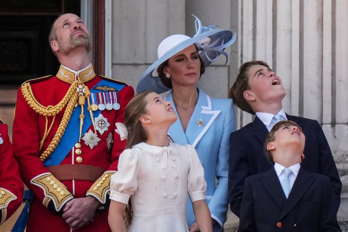 The Prince and Princess of Wales with their three children, George, Charlotte and Louis