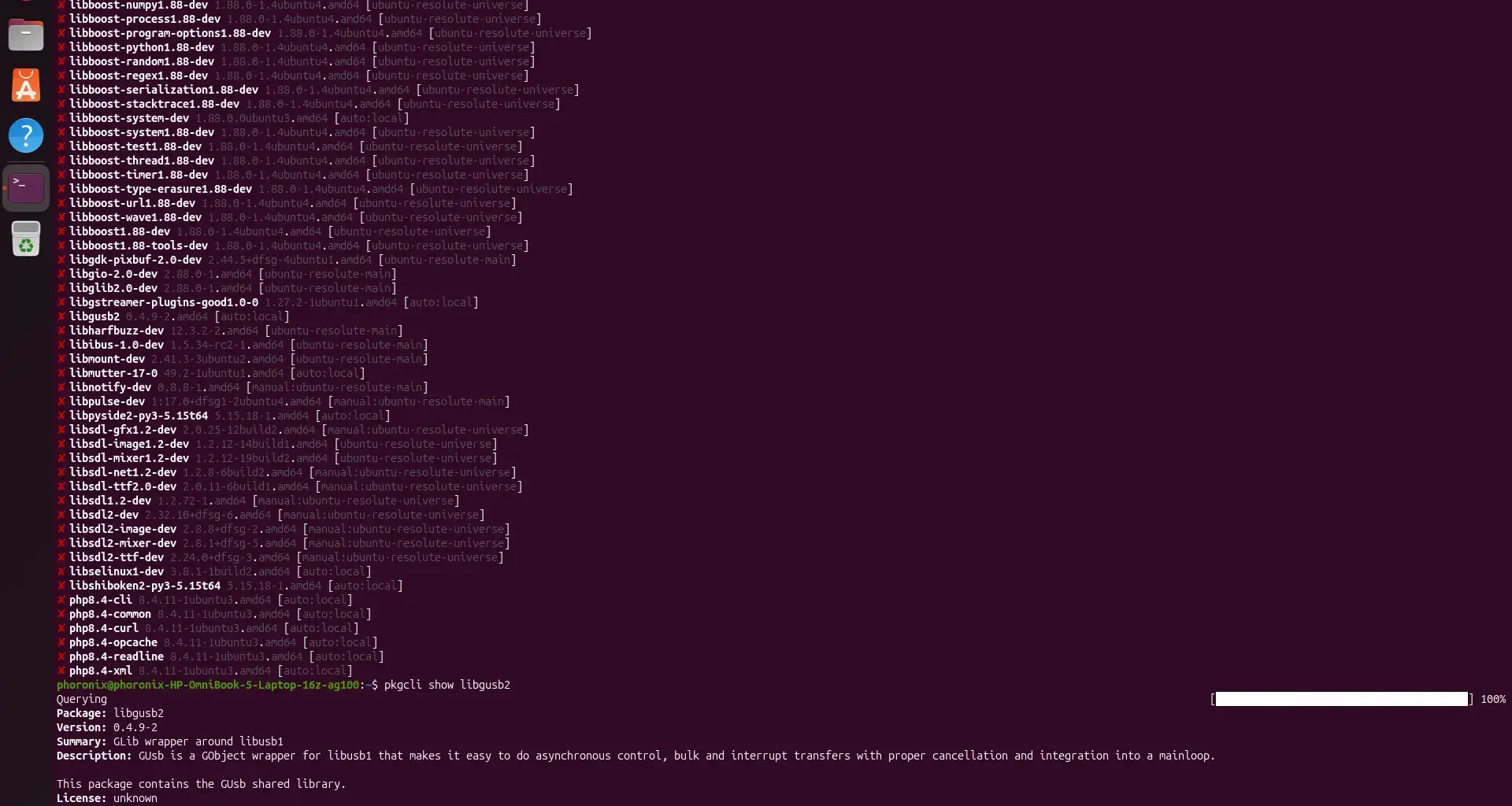 pkgcli on Ubuntu