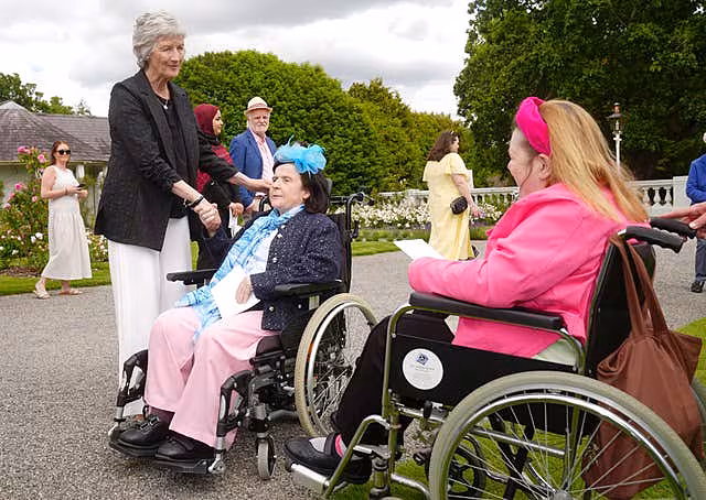Catherine Connolly mingling with guests at the party