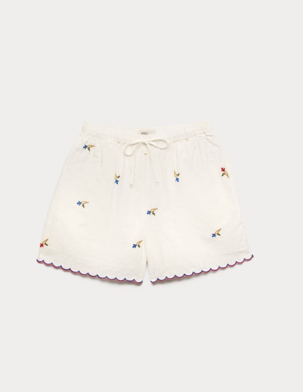 Pure Cotton Embroidered Shorts