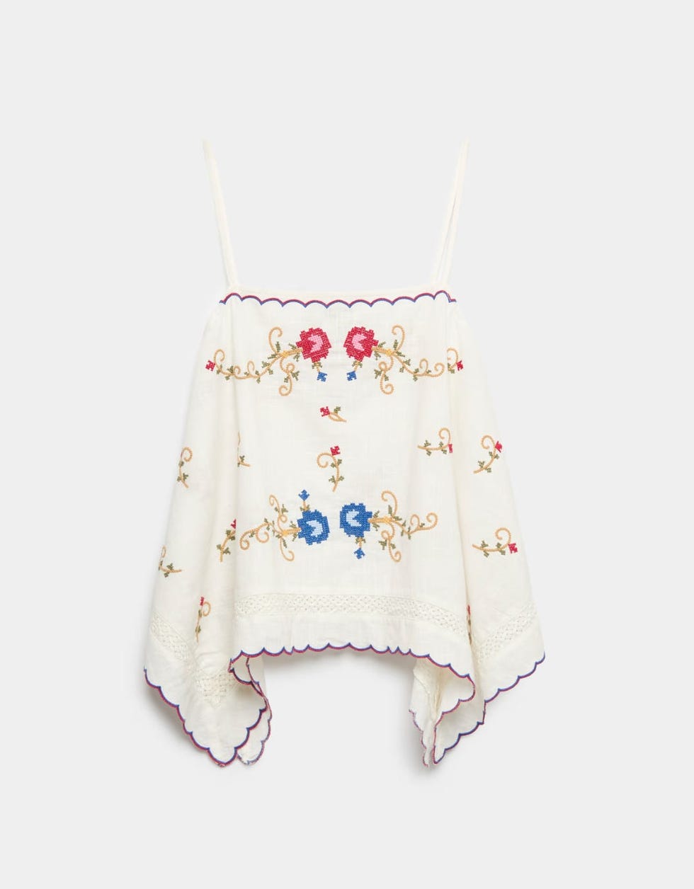 Pure Cotton Boho Embroidered Cami Top