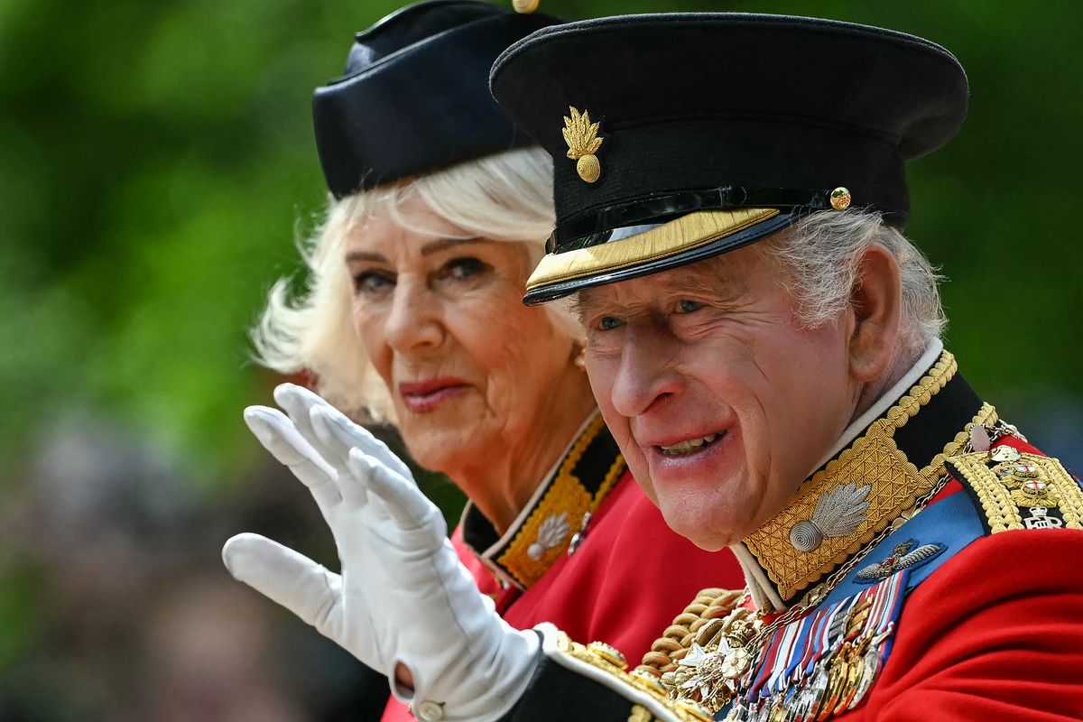 King Charles and Queen Camilla during the carriage procession