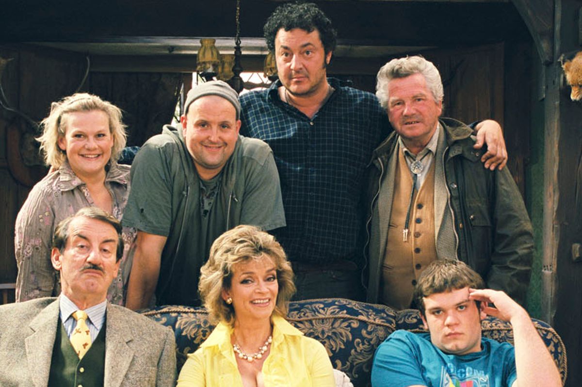 Peter Heppelthwaite played Jed (back row, second from left), in Only Fools and Horses spin-off The Green Green Grass