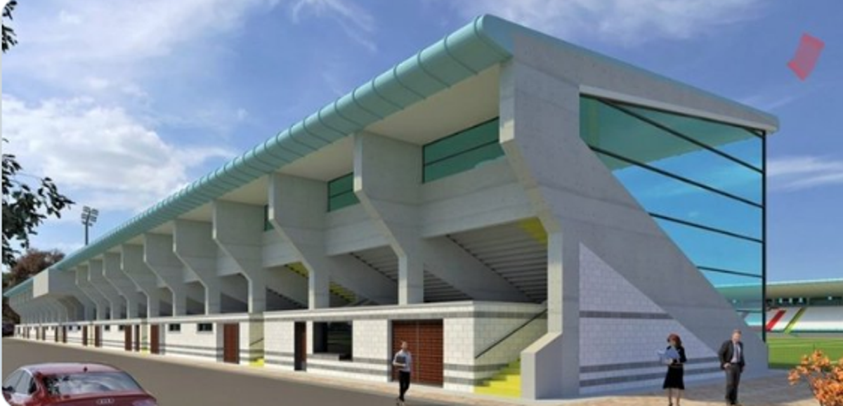 An impression of Louth's proposed stadium in Dundalk