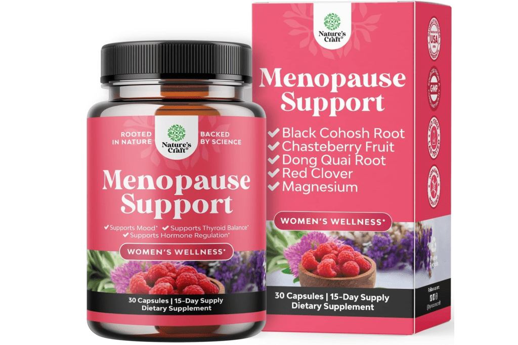 Nature's Craft Menopause Support bottle and box.