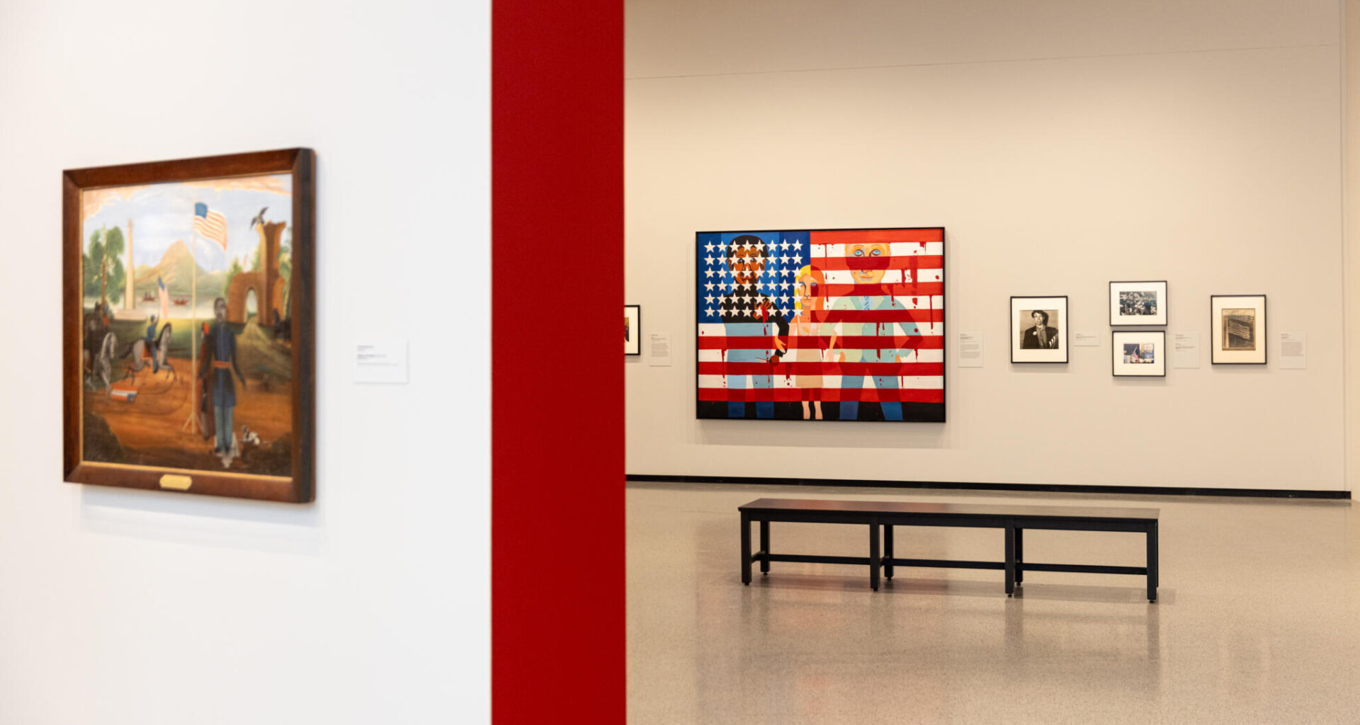 A brand new exhibition, “American Icon: The US Flag in Art” opens ahead of the 250th anniversary of the United States of America at the National Gallery of Art in Washington, D.C. (Farrah Skeiky for NPR)