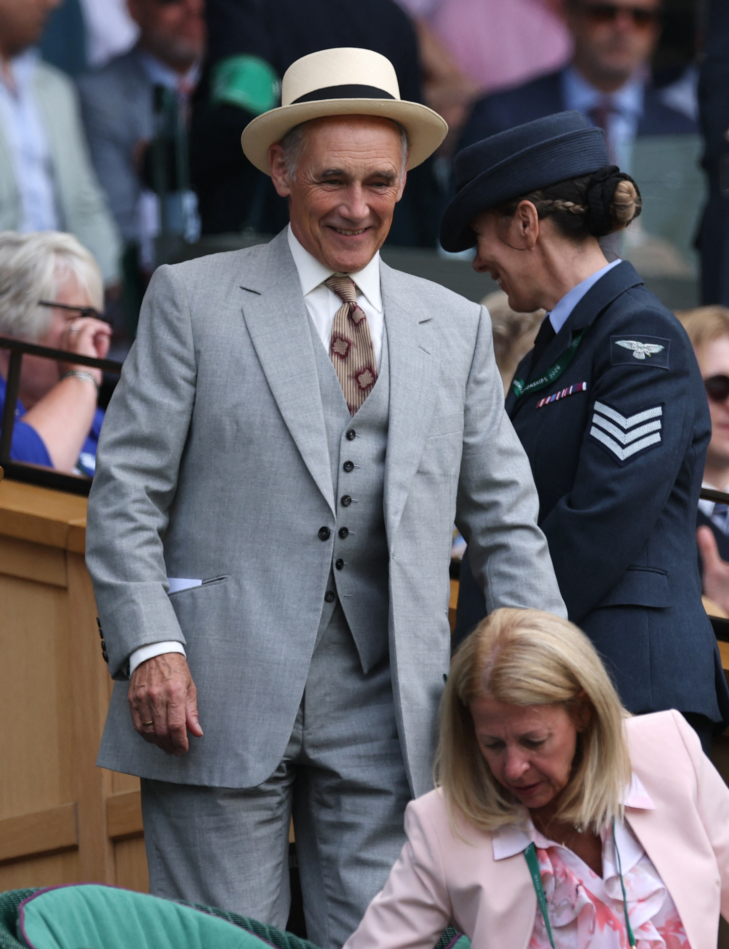 Mark Rylance is pictured in the Royal Box
