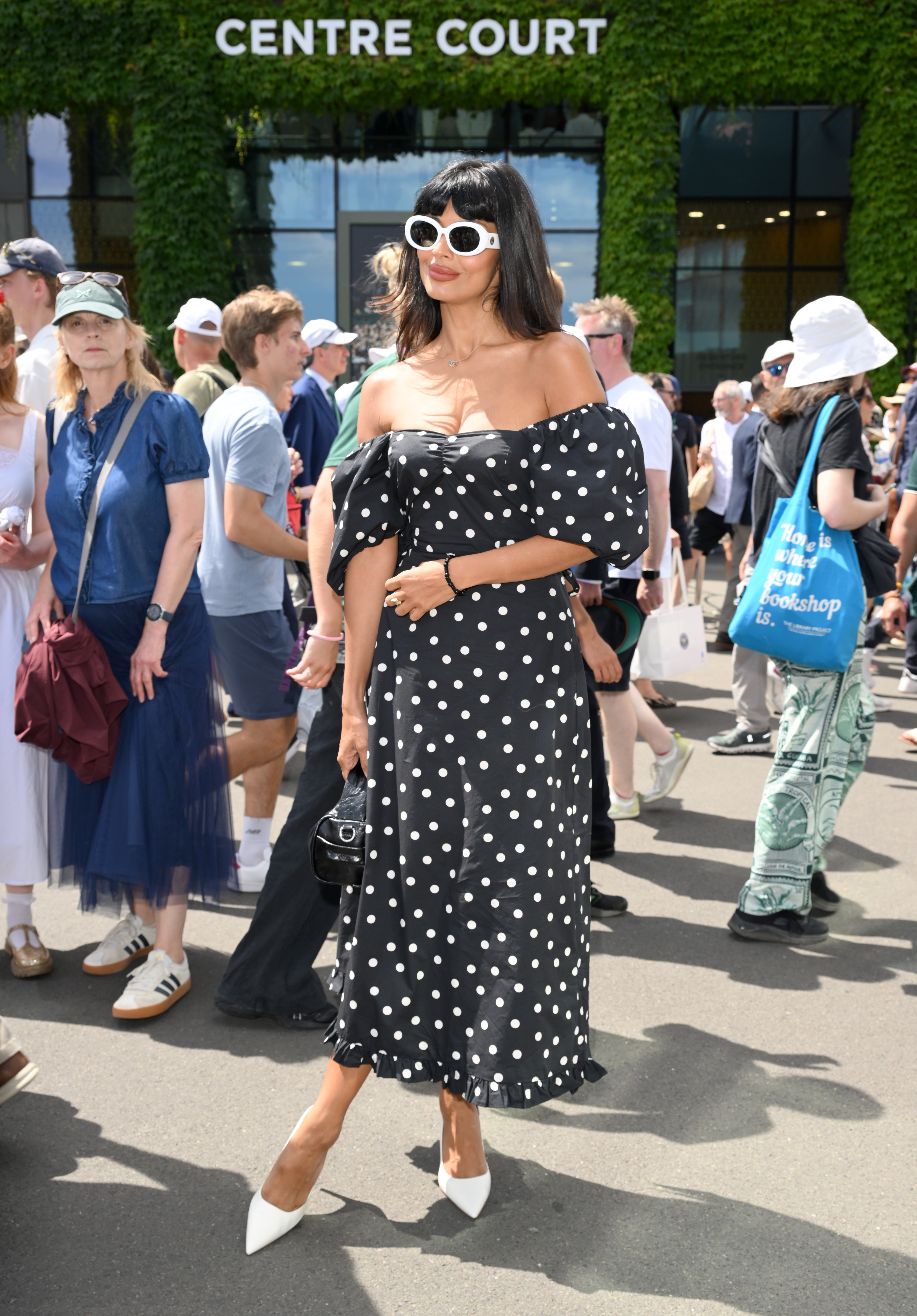 Jameela Jamil attends day one of the 2026 Wimbledon Tennis Championships