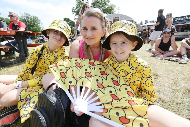 Anna Rose, Roisin and Mary Griffin from Carlow at the 2026 Beyond the Pale festival in Glendalough estate, Co Wicklow. Photograph: Alan Betson

