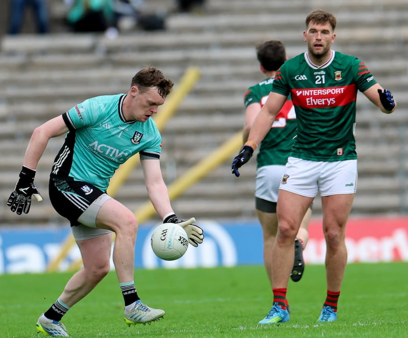 Aidan O'Shea of Mayo against Monaghan, where he made his 100th appearance off the bench. Photograph: James Crombie/Inpho