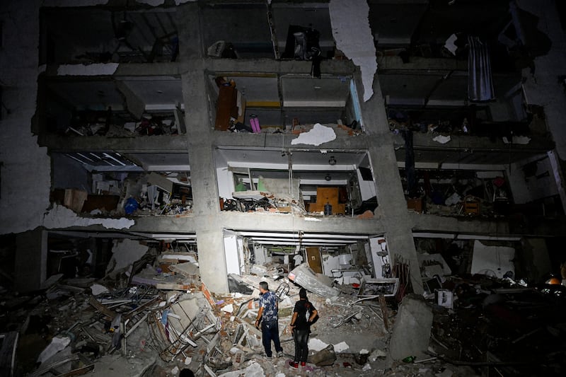 A damaged building in Catia La Mar, La Guaira State, 30km northwest of Caracas. Photograph: Federico Parra/AFP via Getty Images