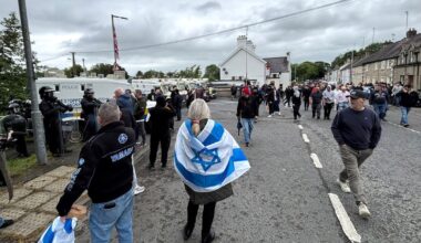 DUP MP defends photo of herself with masked men at protest against Palestine rally – The Irish Times