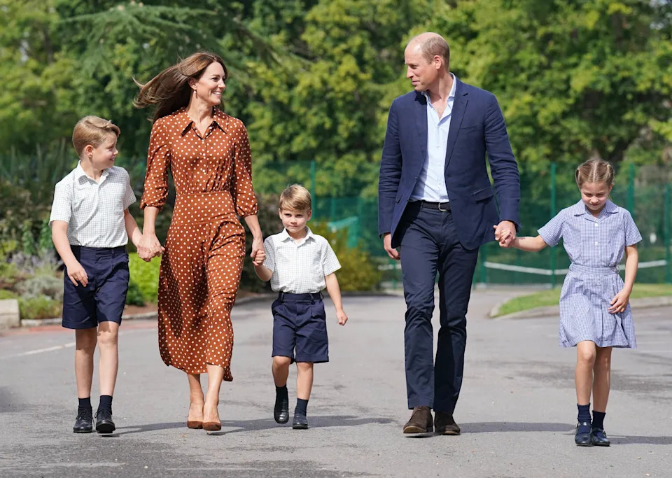 The Wales family on the kids' first day of school at Lambrook