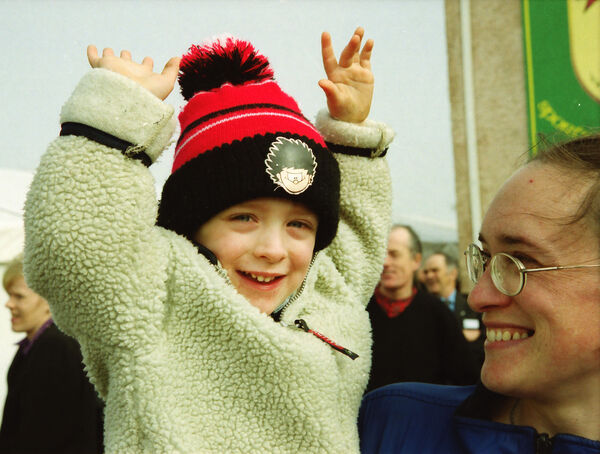  Young Christopher O'Neill had a cheer for President Mary McAleese, on her visit to Dunhill back in 2000.