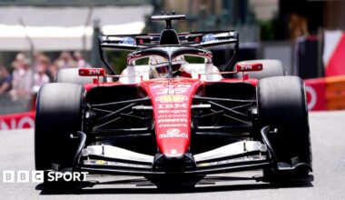 Ferrari's Charles Leclerc in Monaco Grand Prix first practice