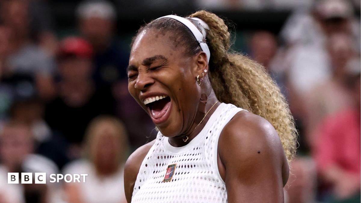 Serena Williams of the United States reacts against Maya Joint of Australia