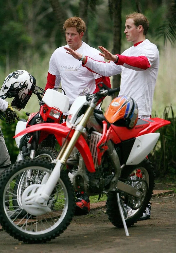 Prince William and Prince Harry took part in a charity motorcycle ride in 2008