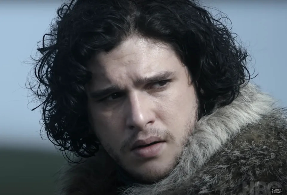 Close-up of Kit as Jon