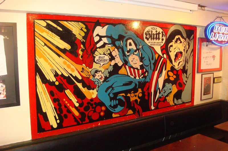 One of the murals in Captain Americas, Grafton Street. Photograph: Jim Fitzpatrick