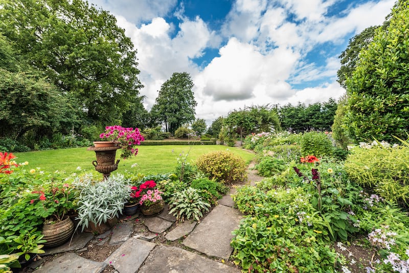 Formal garden behind the main house