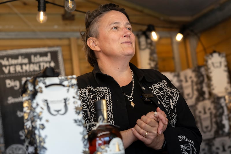 Valentina Island Vermouth owner Anna Snook O’Carroll at the Taste of Dublin 2026 in Merrion Square. Photograph: Chris Maddaloni/The Irish Times