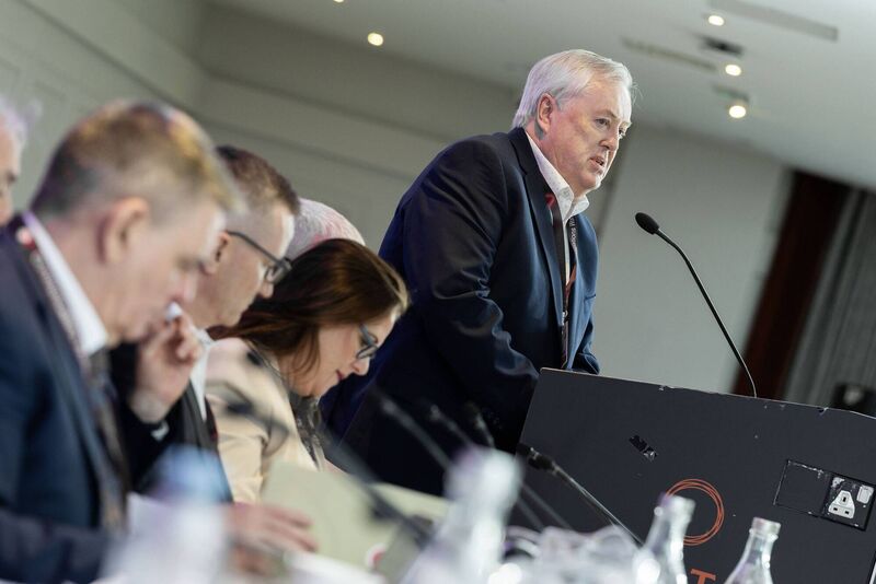 Seán McDonagh, general secretary of the Communications Workers' Union, speaks to 13th Biennial Conference of the Communications Workers’ Union in Sligo earlier this month. He said: 'The government has sought to reassure us that it is monitoring the effects of AI on jobs. Unfortunately, the time for monitoring has well passed. The effects of AI on jobs are happening now. Workers in the tech sector clearly see that the answer to this uncertainty is to organise and unionise'. Picture: Finbarr O'Rourke