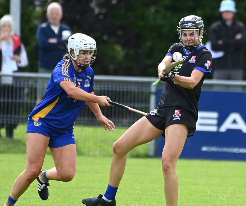 Sarsfields' Lucy Allen shoots from St Finbarr's Aisling Shannon. Picture: Eddie O'Hare