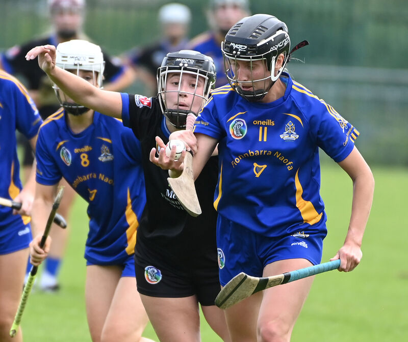 St Finbarr's Ciara Golden is tackled by Sarsfields' Tara Elliott. Picture: Eddie O'Hare